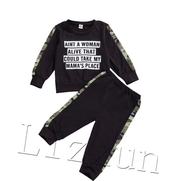 spring autumn toddler clothes set boys girls letter print side camou pattern round collar long sleeve casual trouser outfits, White
spring autumn toddler clothes set boys girls letter print side camou pattern round collar long sleeve casual trouser outfits, White