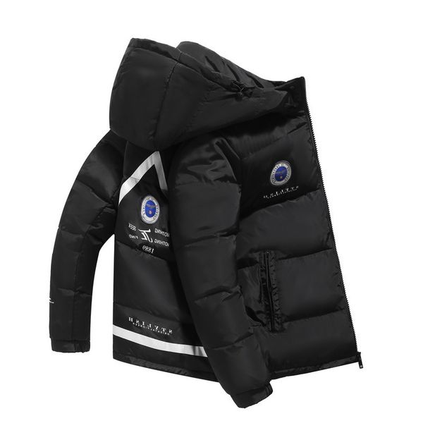 -30 degree men's winter down jacket hooden thicken warm solid color loose parkas male casual windproof puffer coats plus size, Black
-30 degree men's winter down jacket hooden thicken warm solid color loose parkas male casual windproof puffer coats plus size, Black