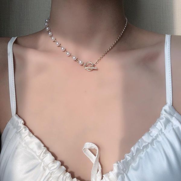 chokers trend creative simple imitation pearl pendant clavicle necklace retro personality ot buckle asymmetric women's jewelry, Golden;silver
chokers trend creative simple imitation pearl pendant clavicle necklace retro personality ot buckle asymmetric women's jewelry, Golden;silver