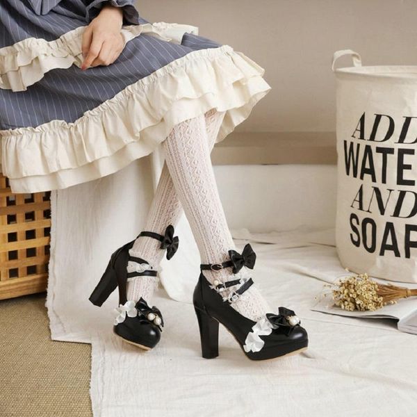 dress shoes ippeum woman's high heel vintage lolita bowknot mary jane jk cosplay uniform pumps ankle strap lace ruffles, Black
dress shoes ippeum woman's high heel vintage lolita bowknot mary jane jk cosplay uniform pumps ankle strap lace ruffles, Black