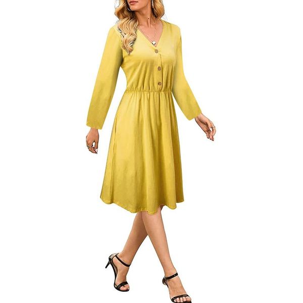 casual dresses 2021 loose thin beach dress women's v-neck temperament solid color long-sleeved female vestidos mujer, Black;gray
casual dresses 2021 loose thin beach dress women's v-neck temperament solid color long-sleeved female vestidos mujer, Black;gray