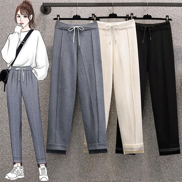 women's pants & capris black grey knitted plus large size oversize korean vintage autumn clothing high waist trousers fashion for girls, Black;white
women's pants & capris black grey knitted plus large size oversize korean vintage autumn clothing high waist trousers fashion for girls, Black;white