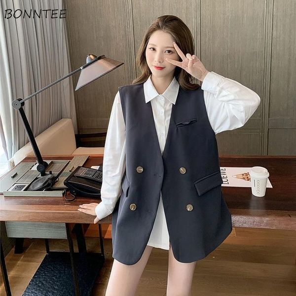 women's suits & blazers women sleeveless solid leisure summer female korean style all-match v-neck retro fashion streetwear double-brea, White;black
women's suits & blazers women sleeveless solid leisure summer female korean style all-match v-neck retro fashion streetwear double-brea, White;black