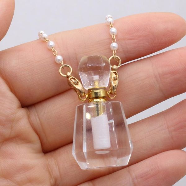 pendant necklaces natural stone perfume bottle necklace semi-precious clear quartz charms for elegant ms love romantic jewelry gift, Silver
pendant necklaces natural stone perfume bottle necklace semi-precious clear quartz charms for elegant ms love romantic jewelry gift, Silver