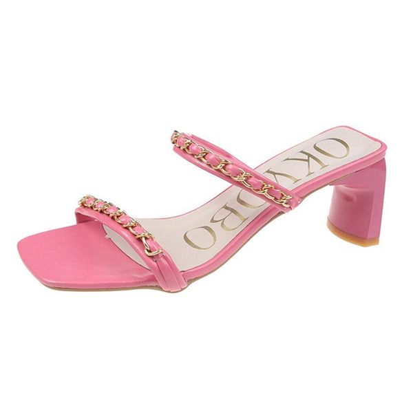 slippers women's shoes 2021 summer square-head high-heeled chain thin belt word thick with roman sandals and women, Black
slippers women's shoes 2021 summer square-head high-heeled chain thin belt word thick with roman sandals and women, Black