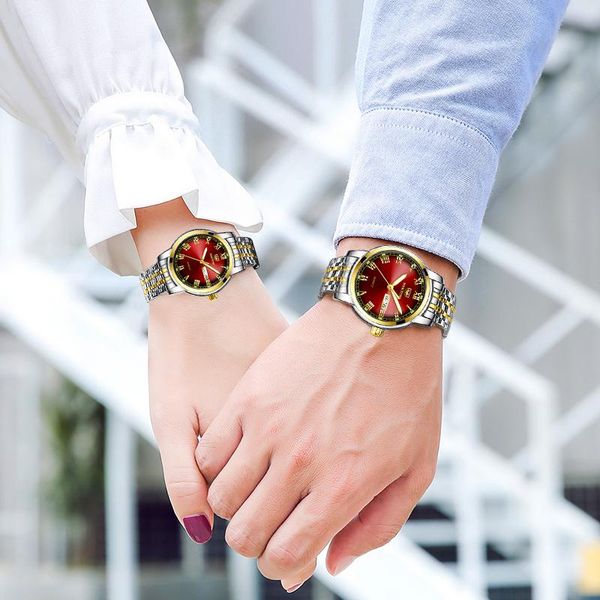 couple watches pair men and women steel quartz wristwatch for lover's fashion dress clock wristwatches, Slivery;brown
couple watches pair men and women steel quartz wristwatch for lover's fashion dress clock wristwatches, Slivery;brown