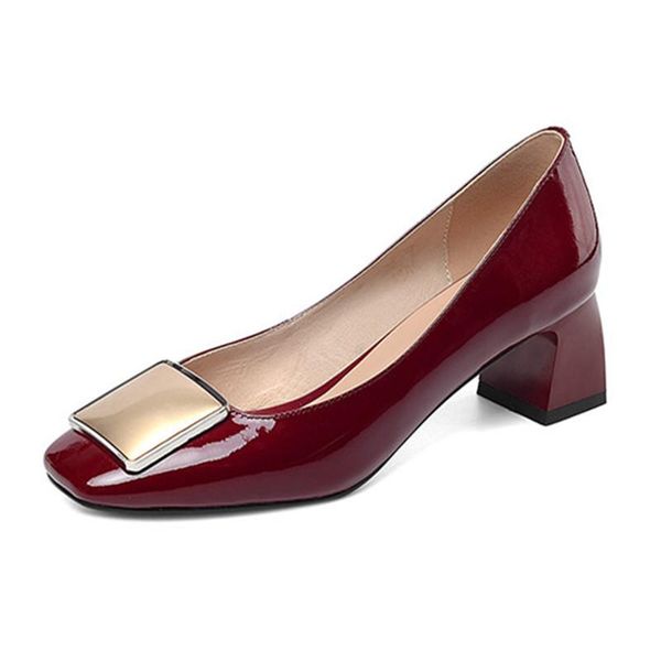 dress shoes fashion metal decoration genuine leather women's est square toe thick heels pumps party night club woman, Black
dress shoes fashion metal decoration genuine leather women's est square toe thick heels pumps party night club woman, Black