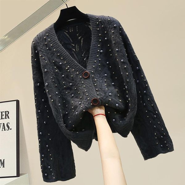 handmade pearls beading cardigan women knitted loose ins sweater elegant v-neck 2021 autumn and winter arrival women's knits & tees, White
handmade pearls beading cardigan women knitted loose ins sweater elegant v-neck 2021 autumn and winter arrival women's knits & tees, White