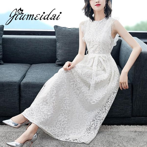 jiumeidai 2021 summer office lady a-line dress women's elegant sleeveless lace long dresses female party clothing vestidos casual, Black;gray
jiumeidai 2021 summer office lady a-line dress women's elegant sleeveless lace long dresses female party clothing vestidos casual, Black;gray