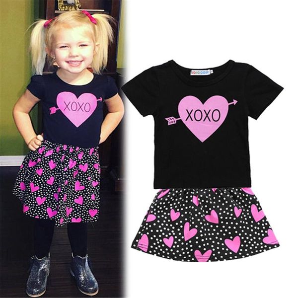 summer toddler girls clothes short sleeve heart print t-shirt+polka dot skirt 2pcs outfits kids children clothing tracksuit sets, White
summer toddler girls clothes short sleeve heart print t-shirt+polka dot skirt 2pcs outfits kids children clothing tracksuit sets, White