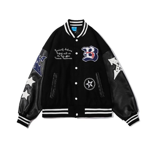 men's jackets preppy style letter b embroidery vintage men hip hop baseball jacket leather sleeve patch casual bomber biker coat kolej, Black;brown
men's jackets preppy style letter b embroidery vintage men hip hop baseball jacket leather sleeve patch casual bomber biker coat kolej, Black;brown