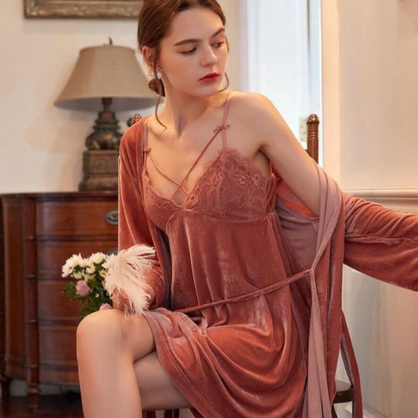 velvet robes set women romantic night gown home sleep wear sets 2 in 1 ins fashion robe elegant lady nightdress fg191 women's sleepwear, Black;red
velvet robes set women romantic night gown home sleep wear sets 2 in 1 ins fashion robe elegant lady nightdress fg191 women's sleepwear, Black;red