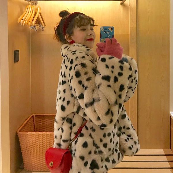 women's fur & faux winter thick coat women printed leopard loose warm long sleeve wild street jacket ns2246, Black
women's fur & faux winter thick coat women printed leopard loose warm long sleeve wild street jacket ns2246, Black