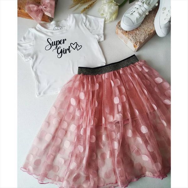 1 5y summer fashion kids girls clothes sets letter short sleeve t shirts dot lace tutu skirts, White
1 5y summer fashion kids girls clothes sets letter short sleeve t shirts dot lace tutu skirts, White