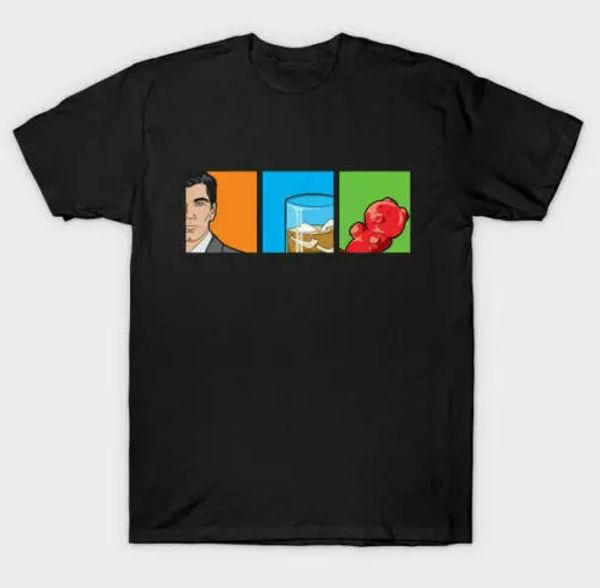 r1 sterling archer scotch whisky gummy bear funny spy cartoon black t-shirt, White;black
r1 sterling archer scotch whisky gummy bear funny spy cartoon black t-shirt, White;black