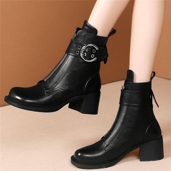 boots casual shoes women genuine leather chunky high heels motorcycle female platform pumps round toe ankle, Black
boots casual shoes women genuine leather chunky high heels motorcycle female platform pumps round toe ankle, Black