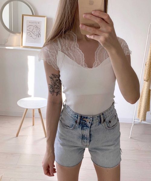 women's summer clothes knit short sleeve lace tshirt v neck solid color fashion women clothing y2k 210709, White
women's summer clothes knit short sleeve lace tshirt v neck solid color fashion women clothing y2k 210709, White