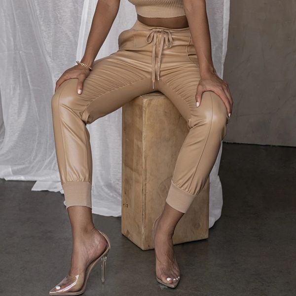 sibybo black pu faux leather pants women trousers fall winter elastic high waist pencil pant femme fashion lace up long pantalon, Black;white
sibybo black pu faux leather pants women trousers fall winter elastic high waist pencil pant femme fashion lace up long pantalon, Black;white