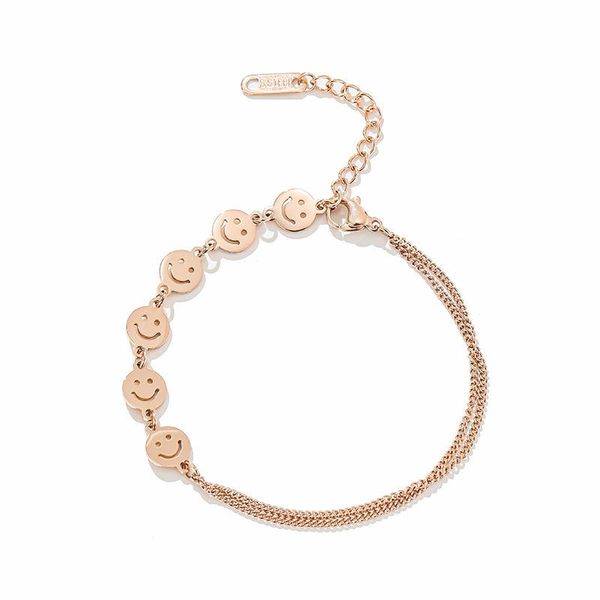 link, chain fashion jewelry, smile titanium steel bracelet, rose gold bracelet, Black
link, chain fashion jewelry, smile titanium steel bracelet, rose gold bracelet, Black