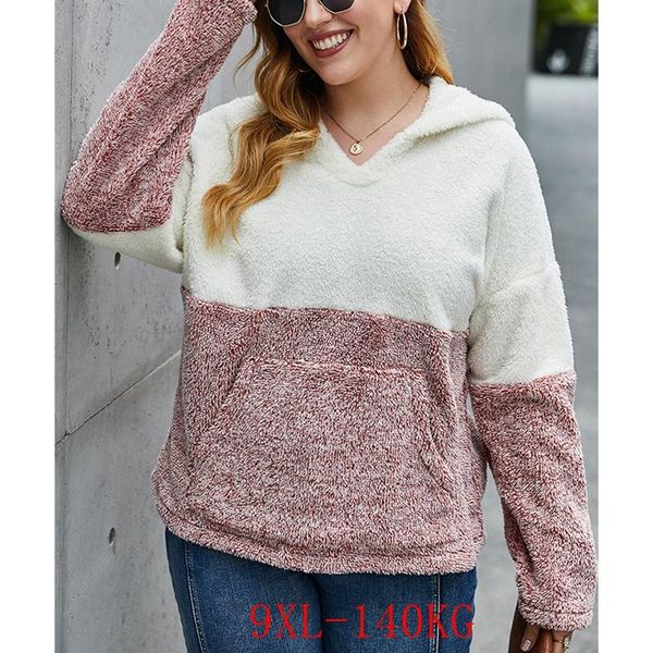 women's hoodies & sweatshirts autumn plus size hoodie 5xl-9xl bust 146cm fashion pocket contrast color stitching warm hooded sweatshirt, Black
women's hoodies & sweatshirts autumn plus size hoodie 5xl-9xl bust 146cm fashion pocket contrast color stitching warm hooded sweatshirt, Black