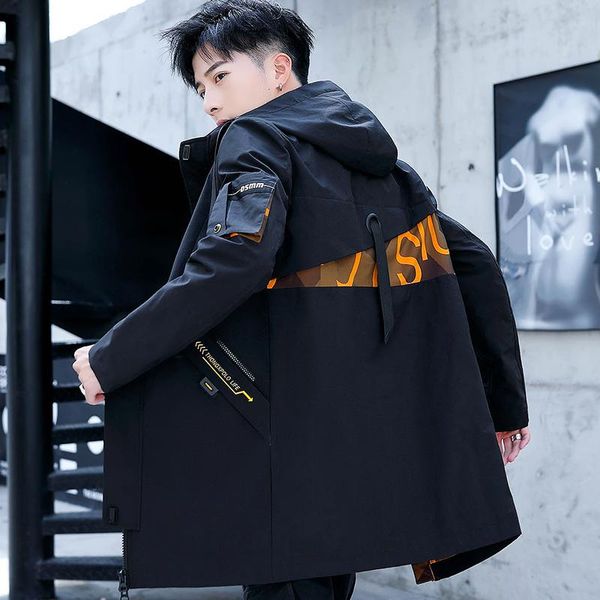 men's jackets autumn casual mid-length hooded korean streetwear long coats spring windbreaker youth trench outwear clothing, Black;brown
men's jackets autumn casual mid-length hooded korean streetwear long coats spring windbreaker youth trench outwear clothing, Black;brown