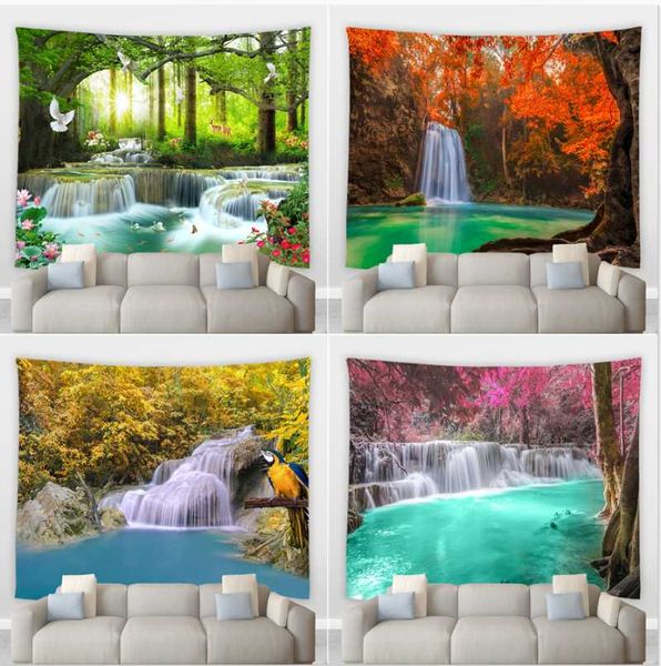 tapestries waterfall landscape tapestry green forest tree plants lotus flower parrot pattern living room bedroom wall hanging blanket mural
tapestries waterfall landscape tapestry green forest tree plants lotus flower parrot pattern living room bedroom wall hanging blanket mural