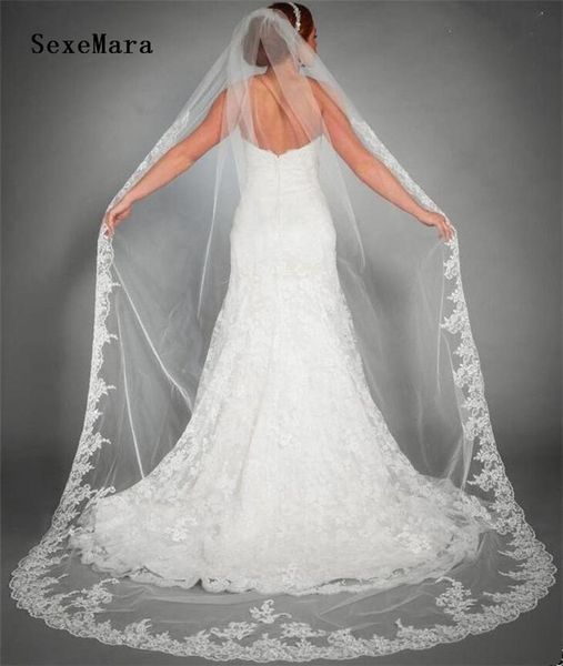 bridal veils one layer 3m cathedral length lace edge white ivory veil with comb long wedding velos de novia, Black
bridal veils one layer 3m cathedral length lace edge white ivory veil with comb long wedding velos de novia, Black