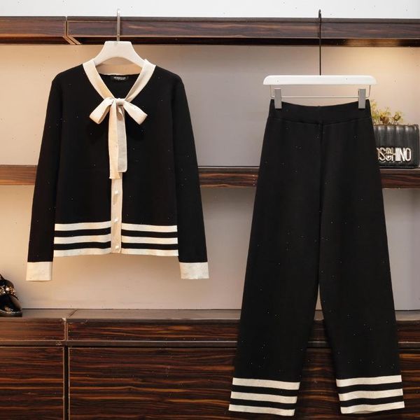 lente herfst vrouwen gestreepte womens pants trui pak gebreide vesten broek set strikje kraag wijde twee stuk sets, White
lente herfst vrouwen gestreepte womens pants trui pak gebreide vesten broek set strikje kraag wijde twee stuk sets, White