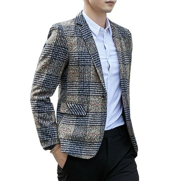 plaid men blazers autumn 2021 terno masculino casual business one-button slim fit khaki gray suits jacket blazer homme men's, White;black
plaid men blazers autumn 2021 terno masculino casual business one-button slim fit khaki gray suits jacket blazer homme men's, White;black