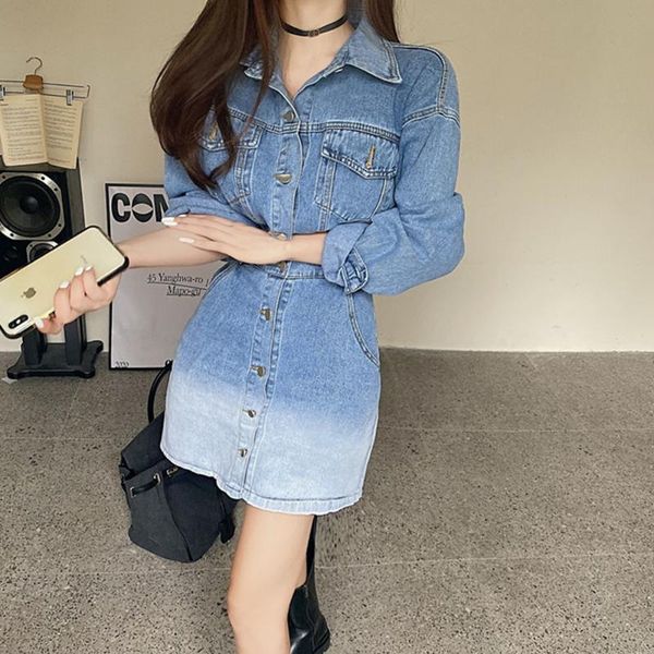 casual dresses 2021 spring summer female clothing slim clothes vestido light blue gradient denim women autumn dress, Black;gray
casual dresses 2021 spring summer female clothing slim clothes vestido light blue gradient denim women autumn dress, Black;gray