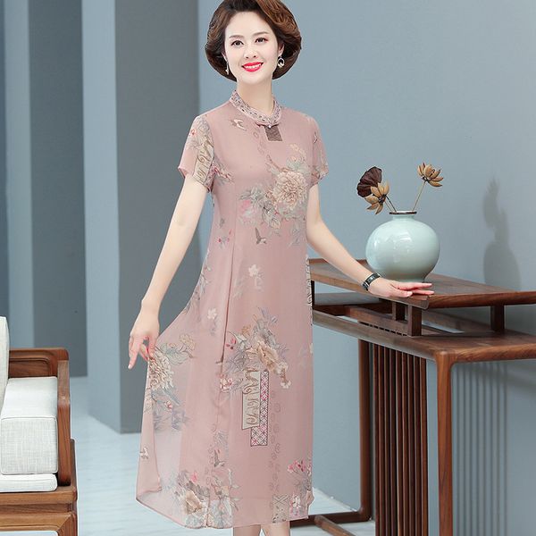 luxury cheongsam exotic 's cheongsam chiffon dr's knee summer drs large middle-aged and elderly women's short sleeved skirt, Blue;red
luxury cheongsam exotic 's cheongsam chiffon dr's knee summer drs large middle-aged and elderly women's short sleeved skirt, Blue;red