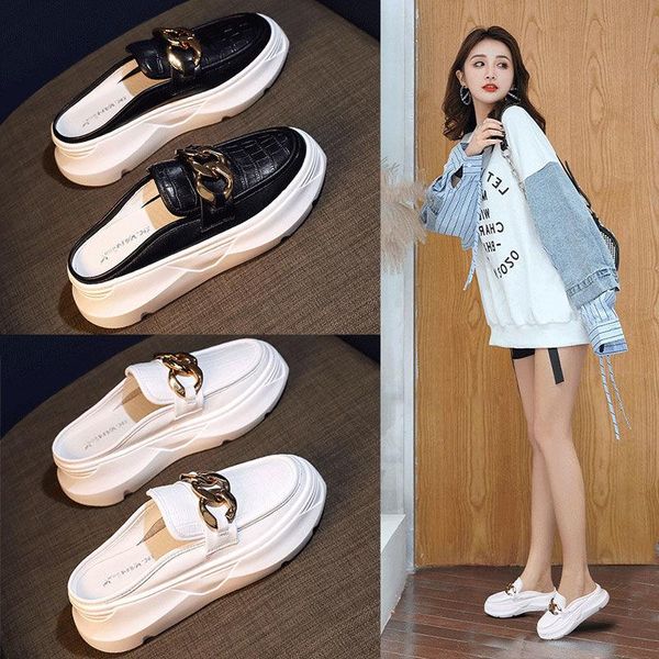 slippers inner-increasing semi-slippers 2021 baotou sandals, white thick-soled outer wear full leather women's shoes, summer, Black
slippers inner-increasing semi-slippers 2021 baotou sandals, white thick-soled outer wear full leather women's shoes, summer, Black