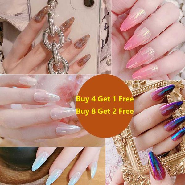 false nails buy 4 get 1 gradient aurora mirror design long stiletto press on wearable full cover fake nail detachable, Red;gold
false nails buy 4 get 1 gradient aurora mirror design long stiletto press on wearable full cover fake nail detachable, Red;gold