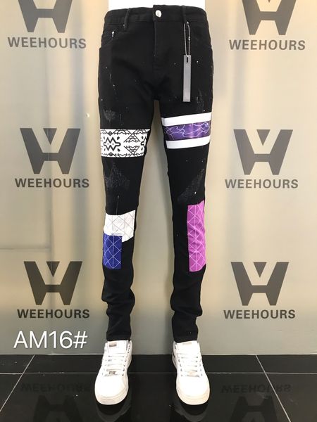 men's and women's casual hip-hop jeans currently designer luxury pants am16-17, Blue
men's and women's casual hip-hop jeans currently designer luxury pants am16-17, Blue
