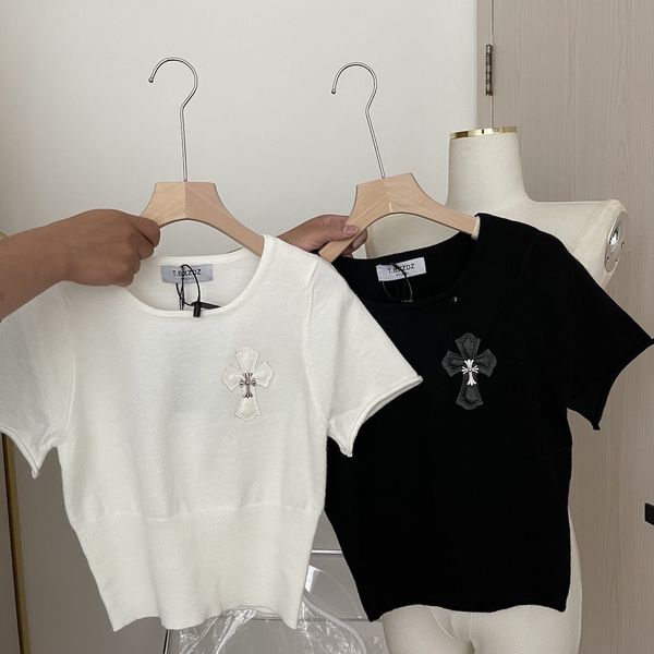 good morning fan cross leather label bottomed shirt female xia slim thin versatile white short sleeve knitted, White;black
good morning fan cross leather label bottomed shirt female xia slim thin versatile white short sleeve knitted, White;black