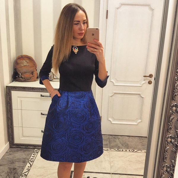 two piece wedding dress mid-sleeve stitching temperament commuter pocket mid-skirt print skirt suit formal dresses set dos de mujer para fie, White
two piece wedding dress mid-sleeve stitching temperament commuter pocket mid-skirt print skirt suit formal dresses set dos de mujer para fie, White