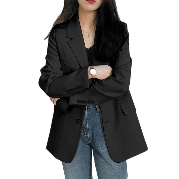 blazer for women spring summer fashion long sleeve solid color plus size loose slim casual suit jacket female lr1159 210531, White;black
blazer for women spring summer fashion long sleeve solid color plus size loose slim casual suit jacket female lr1159 210531, White;black