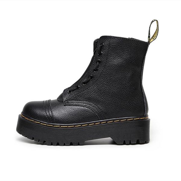 boots front zipper chunky platform women winter ankle sewing lichee pattern leather eight-eye fashion motorcycle, Black
boots front zipper chunky platform women winter ankle sewing lichee pattern leather eight-eye fashion motorcycle, Black