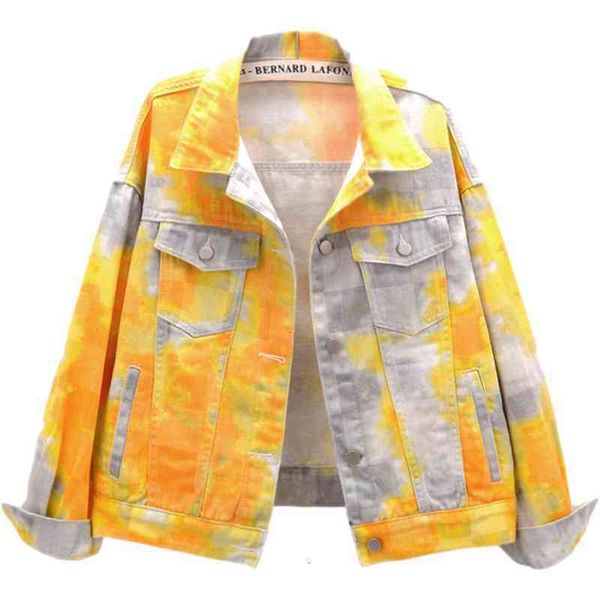 women's jackets korean autumn vintage jeans jacket women long sleeve colorful tie dye print short loose denim coat femal eqsy, Black;brown
women's jackets korean autumn vintage jeans jacket women long sleeve colorful tie dye print short loose denim coat femal eqsy, Black;brown