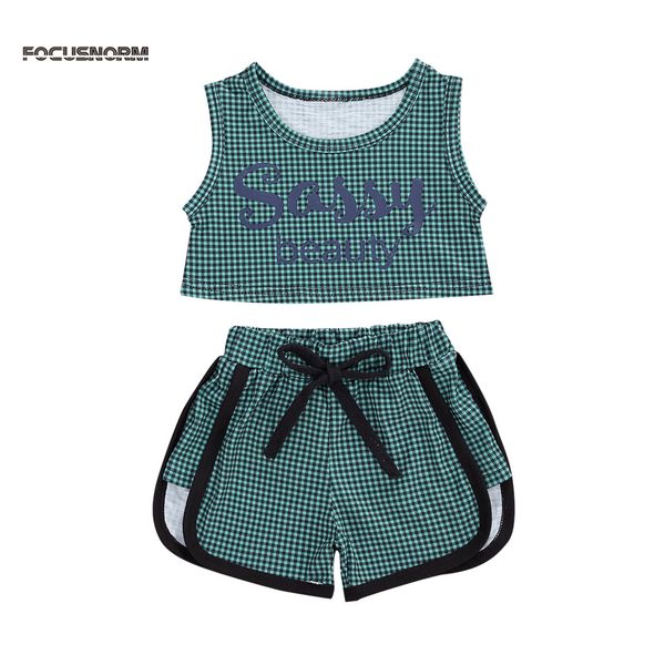 summer infant baby girls clothes sets 1-6y letter plaid print sleeveless vest shorts 2pcs outfits, White
summer infant baby girls clothes sets 1-6y letter plaid print sleeveless vest shorts 2pcs outfits, White