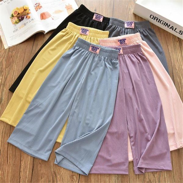 trousers school pants for girl sweatpants wide leg black teen casual high waist capris 14 years, Blue 
trousers school pants for girl sweatpants wide leg black teen casual high waist capris 14 years, Blue