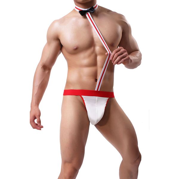 men' underwear wide elastic bow tie one-piece thong nightclub striptease lingerie panties performance clothes, Red;black
men' underwear wide elastic bow tie one-piece thong nightclub striptease lingerie panties performance clothes, Red;black