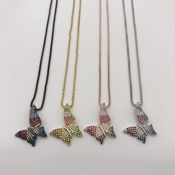pendant necklaces 5pcs/lot fashion design cute butterfly necklace metal plated rainbow cz micro pave jewelry, Silver
pendant necklaces 5pcs/lot fashion design cute butterfly necklace metal plated rainbow cz micro pave jewelry, Silver