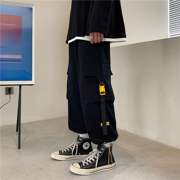 men's pants fall feeling wide-leg overalls fashion brand loose straight functional casual fried street trend, Black
men's pants fall feeling wide-leg overalls fashion brand loose straight functional casual fried street trend, Black