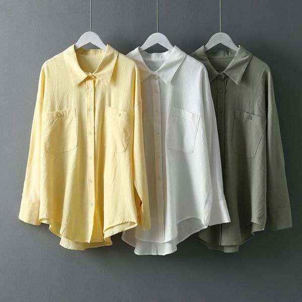 women's blouses & shirts basic white for women spring summer turn-down collar double pockets office ladies blouse female blusas 2021
women's blouses & shirts basic white for women spring summer turn-down collar double pockets office ladies blouse female blusas 2021