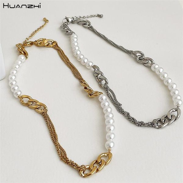 chains huanzhi 2021 vintage pearl gold sliver color hollow metal chain splicing tassel necklace for women girls party jewelry gifts, Silver
chains huanzhi 2021 vintage pearl gold sliver color hollow metal chain splicing tassel necklace for women girls party jewelry gifts, Silver