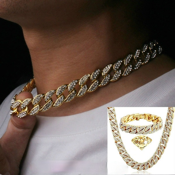 men's hip hop bling bling iced out cuban chain necklaces sumptuous clastic high grade men chains fashion designer jewelry, Silver
men's hip hop bling bling iced out cuban chain necklaces sumptuous clastic high grade men chains fashion designer jewelry, Silver