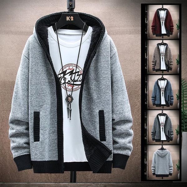 men's sweaters hooded sweater fall winter zipper cardigan fleece thick cashmere wool casual warm fashion jacket brand wear, White;black
men's sweaters hooded sweater fall winter zipper cardigan fleece thick cashmere wool casual warm fashion jacket brand wear, White;black