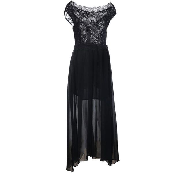 women long white lace dress perspective see through floral backless bridesmaid elegant party wedding casual dresses, Black;gray
women long white lace dress perspective see through floral backless bridesmaid elegant party wedding casual dresses, Black;gray