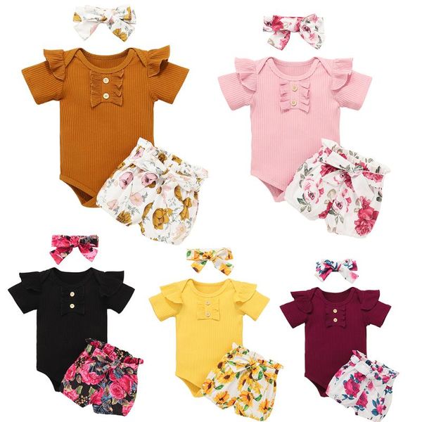 clothing sets born baby girl clothes set summer solid color short sleeve romper flower shorts headband 3pcs outfit infant, White
clothing sets born baby girl clothes set summer solid color short sleeve romper flower shorts headband 3pcs outfit infant, White
